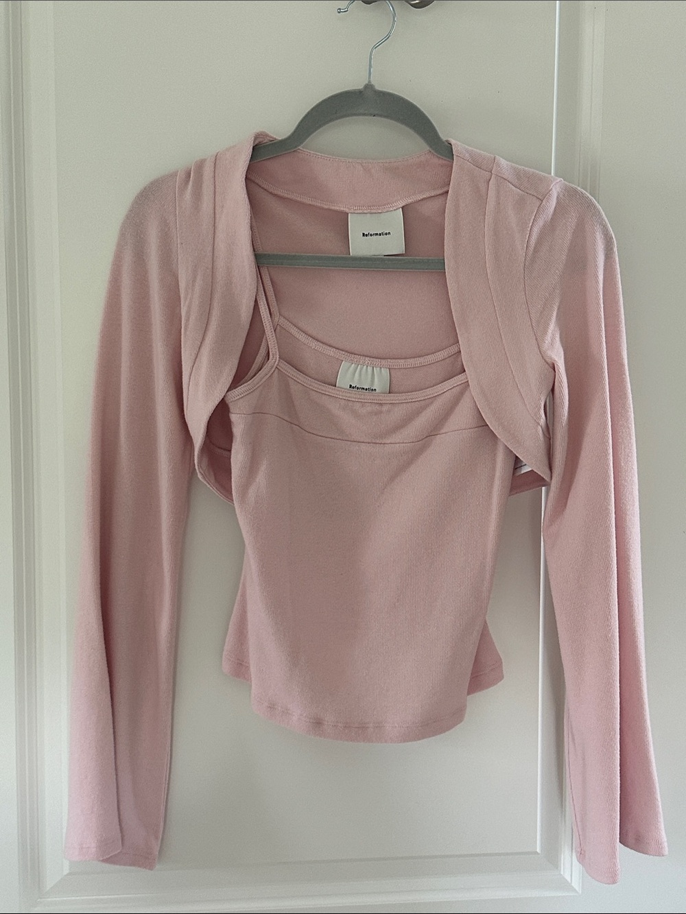 Reformation Blush Pink Camisole with Matching Bolero